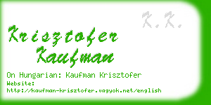 krisztofer kaufman business card